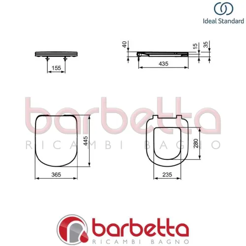 SEDILE COPRIWATER I.LIFE A RICAMBIO IDEAL STANDARD T467801