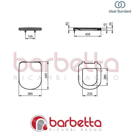 SEDILE COPRIWATER I.LIFE A RICAMBIO IDEAL STANDARD T467801