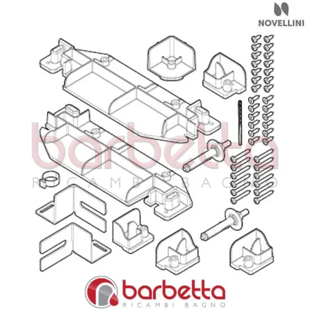CONFEZIONE MONTAGGIO CABINA GLAX 2.0 RICAMBIO NOVELLINI R01G201-A