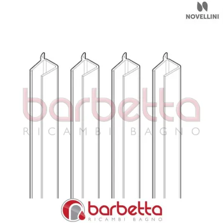COPPIA GUARNIZIONI ORIZZONTALI CABINA LL R C/SAUNA RICAMBIO NOVELLINI R53BCLLR1-TR