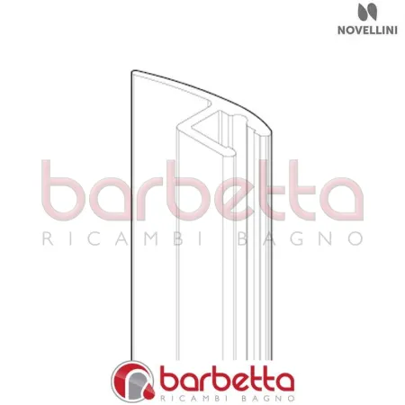 GUARNIZIONE VERTICALE TENUTA BY G-B G CABINA MEDIA 2.0 RICAMBIO NOVELLINI R50BYGB1-TR
