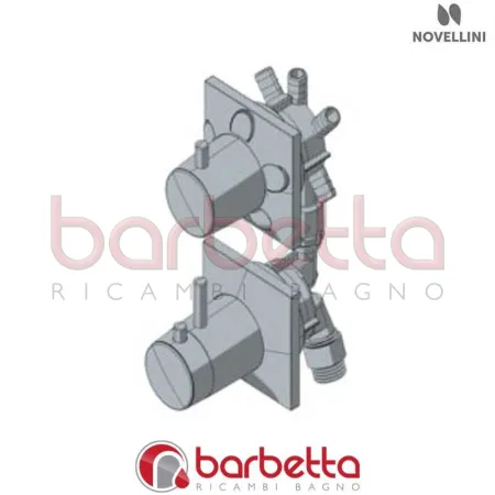 MISCELATORE TERMOSTATICO COMPLETO MANOPOLA TONDA+GHIERA QUADRATA 3F RICAMBIO NOVELLINI MISCTTOQ3F-K