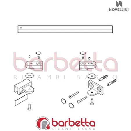 BARRA ORIENTABILE IN FINITURA BIANCO CROMO RICAMBIO NOVELLINI R80KUOR100-D