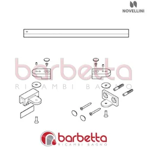 BARRA ORIENTABILE IN FINITURA CROMO RICAMBIO NOVELLINI R80KUOR100-K