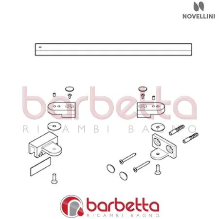 BARRA ORIENTABILE IN FINITURA CROMO RICAMBIO NOVELLINI R80KUOR100-K