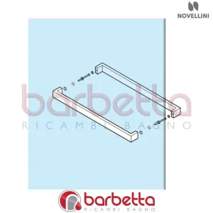 MANIGLIA INTERNA 500 N180 10082MAN FINITURA CROMO NERO SPAZZOLATO RICAMBIO NOVELLINI R40MAN1801-N