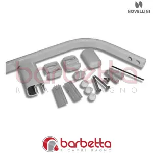 BARRA SOSTEGNO FISSI VETRO 4-6 MM SILVER RICAMBIO NOVELLINI R80FIS46-B