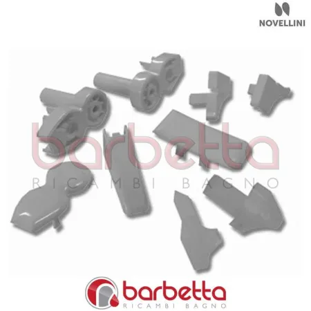 CONFEZIONE PLASTICA + CERNIERE JOKER 4-8 IN FINITURA BIANCO RICAMBIO NOVELLINI R02JO481-A