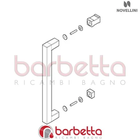 MANIGLIA E CONTROMANIGLIA 13MAN RICAMBIO NOVELLINI R40MAGIN1-K