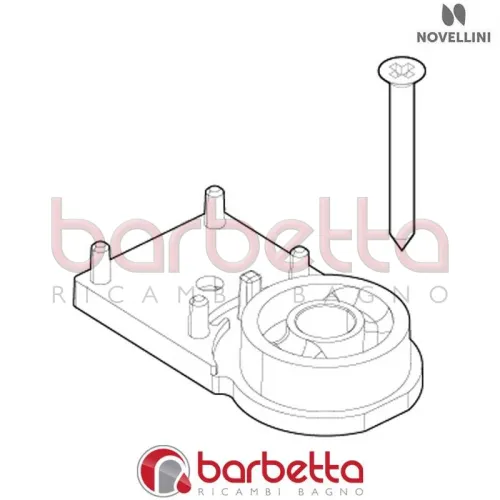 CONFEZIONE CERNIERA A MURO INFERIORE IN FINITURA CROMO N 01 V.02 RICAMBIO NOVELLINI R02BNMO02-K