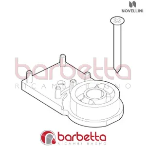 CONFEZIONE CERNIERA A MURO INFERIORE IN FINITURA BIANCO MORBIDO N 01 V.02 RICAMBIO NOVELLINI R02BNMO02-U