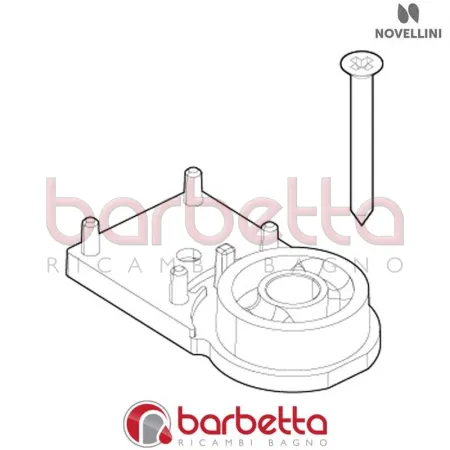 CONFEZIONE CERNIERA A MURO INFERIORE IN FINITURA BIANCO MORBIDO N 01 V.02 RICAMBIO NOVELLINI R02BNMO02-U