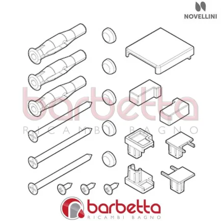CONFEZIONE MONTAGGIO BZ 01 FG IN FINITURA BIANCO CROMO RICAMBIO NOVELLINI R01BZFG1-D