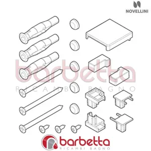 CONFEZIONE MONTAGGIO BZ 01 FG IN FINITURA NERO RICAMBIO NOVELLINI R01BZFG1-H