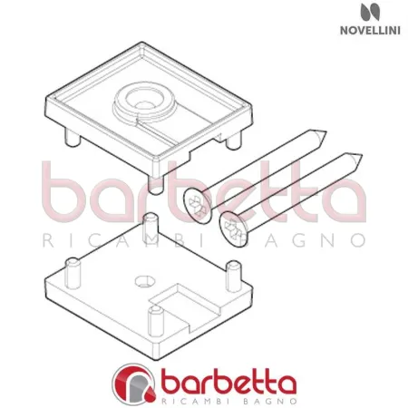 COPPIA TAPPI SCHIENALE IN FINITURA NERO BZ 01 FISSI RICAMBIO NOVELLINI R04BZFI1-H