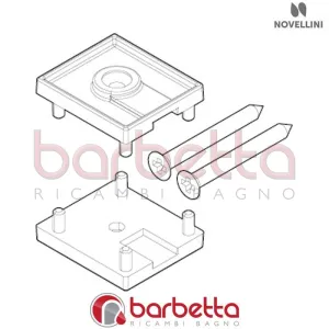 COPPIA TAPPI SCHIENALE IN FINITURA CROMO BZ 01 FISSI RICAMBIO NOVELLINI R04BZFI1-K