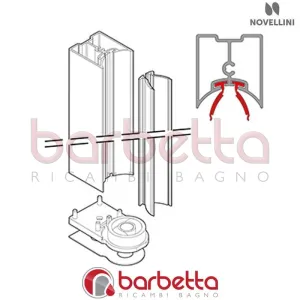 SCHIENALE PER GUARNIZIONE FLOCCATA YOUNG2 RICAMBIO NOVELLINI P02BNMOCRST-K