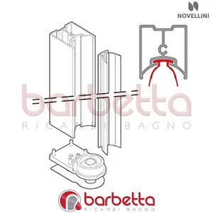 SCHIENALE CERNIERA A MURO IN FINITURA NERO Y2 V.02 RICAMBIO NOVELLINI P02BNMOAST02-H