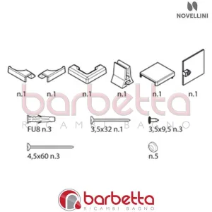 CONFEZIONE MONTAGGIO LATO IN FINITURA INOX SPAZZOLATO BN 01 2G RICAMBIO NOVELLINI R01BN2G1-Z