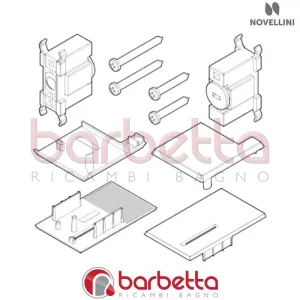 CONFEZIONE MONTAGGIO IN FINITURA CROMO BW 01 F KUADRA 2.0 RICAMBIO NOVELLINI R01BWF01-K
