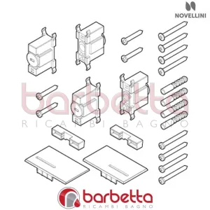 CONFEZIONE MONTAGGIO IN FINITURA CROMO BW 01 G KUADRA2 RICAMBIO NOVELLINI R01BWG01-K