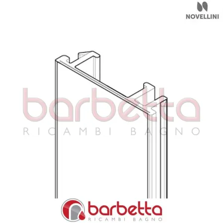 COPRIVITE PIANO IN FINITURA CROMO W 01 G-2B 2000 MM RICAMBIO NOVELLINI R504BWG2B1-K