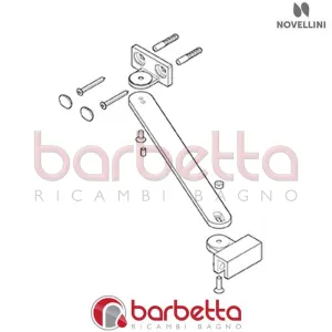 BARRA SOSTEGNO LOUVRE 250 MM IN FINITURA NERO RICAMBIO NOVELLINI R80LOU250-H