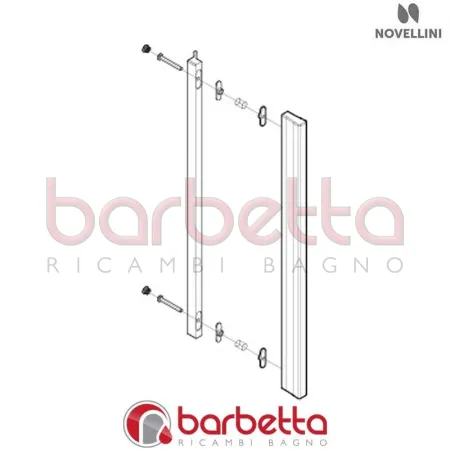 MANIGLIA STELO CROMO 256MM RICAMBIO NOVELLINI R40MASTE1-K