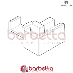 GRUPPO SGANCIAMENTO DX IN FINITURA BIANCO BW 01+GLAX 2.0 RICAMBIO NOVELLINI R06BWMOD1-A