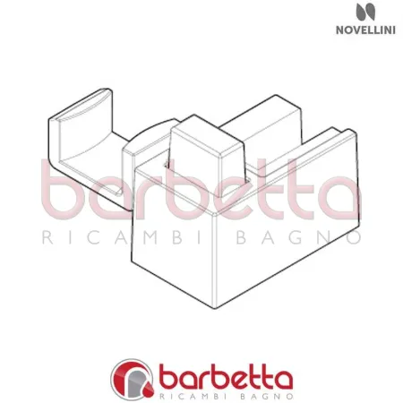 GRUPPO SGANCIAMENTO DX IN FINITURA BIANCO BW 01+GLAX 2.0 RICAMBIO NOVELLINI R06BWMOD1-A