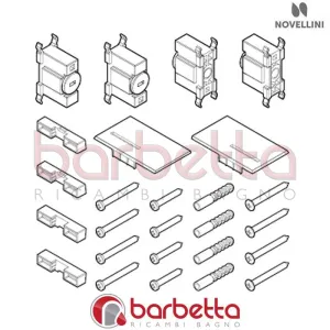 CONFEZIONE MONTAGGIO IN FINITURA CROMO BW 01 2B KUADRA2 RICAMBIO NOVELLINI R01BW2B1-K
