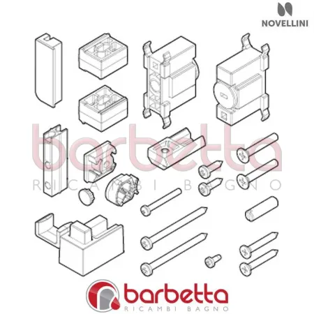 CONFEZIONE MONTAGGIO NERO LATO DX BW 01 AH KUADRA 2.0 RICAMBIO NOVELLINI R01BWAHD1-H