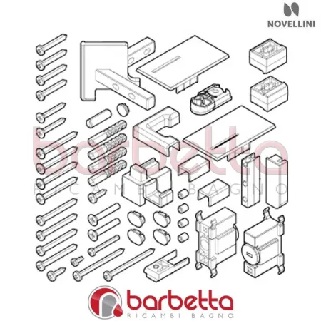 CONFEZIONE MONTAGGIO BIANCO LATO SX BW 01 AH KUADRA 2.0 RICAMBIO NOVELLINI R01BWAHS1-A