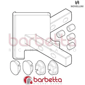 CONFEZIONE ANGOLARE SUPERIORE BINARI IN FINITURA CROMO BW 01 AH RICAMBI NOVELLINI R04P11BWMO1-K