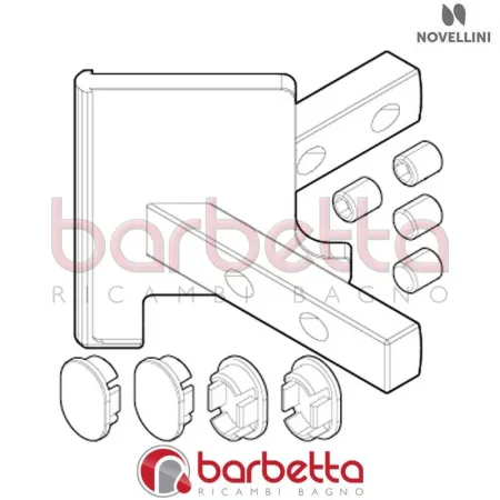 CONFEZIONE ANGOLARE SUPERIORE BINARI IN FINITURA CROMO BW 01 AH RICAMBI NOVELLINI R04P11BWMO1-K