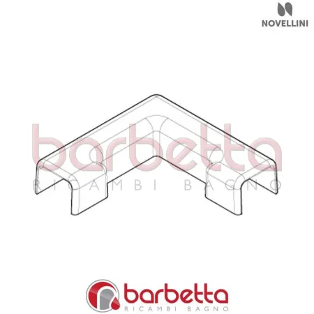 CONFEZIONE ANGOLARE PER PROFILO TENUTA INFERIORE IN FINITURA BIANCO RICAMBIO NOVELLINI R04P10BOMO1-A