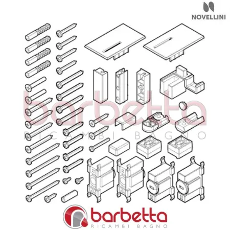 CONFEZIONE MONTAGGIO BIANCO BW 01 2PH KUADRA 2.0 DX RICAMBIO NOVELLINI R01BW2PHD1-A