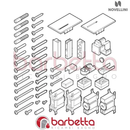 CONFEZIONE MONTAGGIO IN FINITURA BIANCO BW 01 2PH KUADRA 2.0 SX RICAMBIO NOVELLINI R01BW2PHS1-A