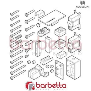 CONFEZIONE MONTAGGIO IN FINITURA CROMO BW 01 PH KUADRA 2.0 DX RICAMBIO NOVELLINI R01BWPHD1-K