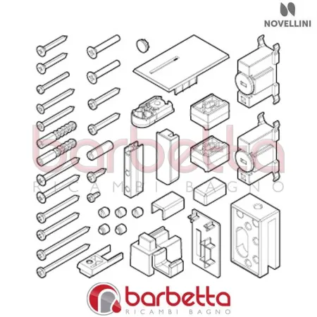 CONFEZIONE MONTAGGIO INN FINITURA CROMO BW 01 PH KUADRA 2.0 SX RICAMBIO NOVELLINI R01BWPHS1-K