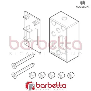 CONFEZIONE RACCORDO BINARIO PH-FH DX IN FINITURA CROMO RICAMBIO NOVELLINI R08PBWPHD1-K