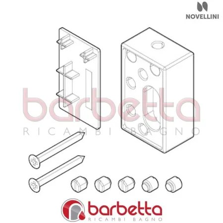 CONFEZIONE RACCORDO BINARIO PH-FH DX IN FINITURA CROMO RICAMBIO NOVELLINI R08PBWPHD1-K