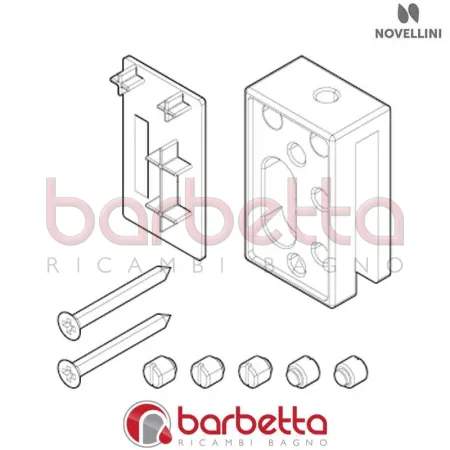 CONFEZIONE RACCORDO BINARIO PH-FH SX IN FINITURA NERO RICAMBIO NOVELLINI R08PBWPHS1-H