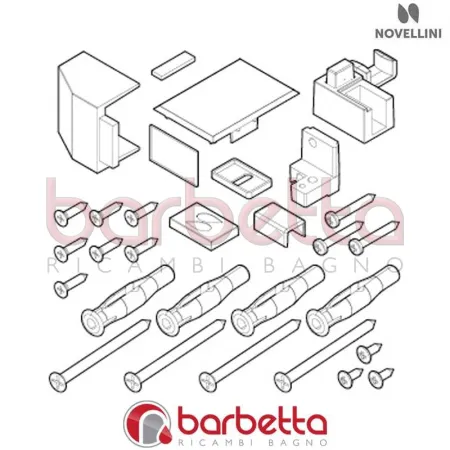 CONFEZIONE MONTAGGIO IN FINITURA BIANCO BX 01 A DX OPERA RICAMBIO NOVELLINI R01BXAD1-A