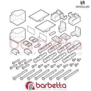 CONFEZIONE MONTAGGIO IN FINITURA NERO BX 01 2A OPERA RICAMBIO NOVELLINI R01BX2A1-H