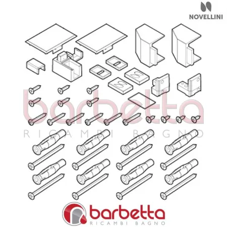 CONFEZIONE MONTAGGIO IN FINITURA BIANCO BX 01 2P DX OPERA RICAMBIO NOVELLINI R01BX2PD1-A