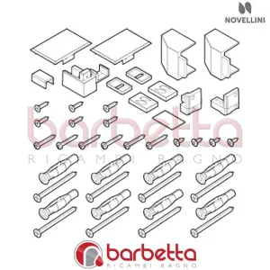 CONFEZIONE MONTAGGIO IN FINITURA CROMO BX 01 2P SX OPERA RICAMBIO NOVELLINI R01BX2PS1-K