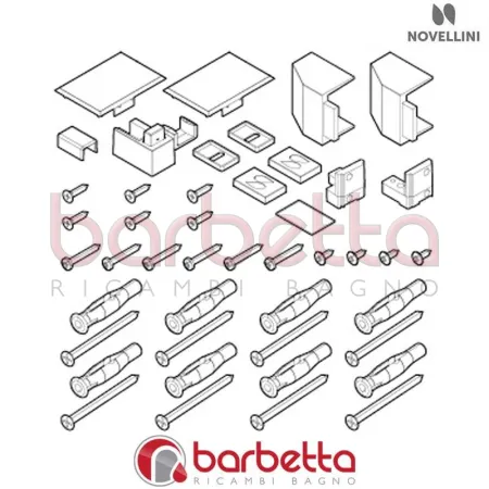 CONFEZIONE MONTAGGIO IN FINITURA CROMO BX 01 2P SX OPERA RICAMBIO NOVELLINI R01BX2PS1-K