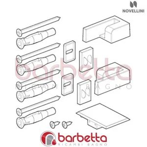 CONFEZIONE MONTAGGIO IN FINITURA BIANCO BX 01 FH OPERA RICAMBIO NOVELLINI R01BXFH1-A