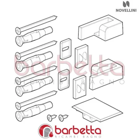 CONFEZIONE MONTAGGIO IN FINITURA CROMO BX 01 FH OPERA RICAMBIO NOVELLINI R01BXFH1-K